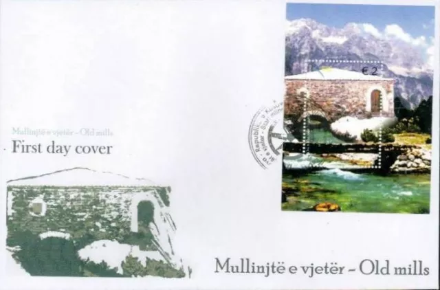 Kosovo Stamps 2011. Old Mills. FDC Block MNH