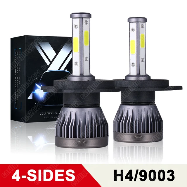 BSTAUGTO Fanless 4-Sides H4 9003 LED Headlights High Low Beam Super Bright White