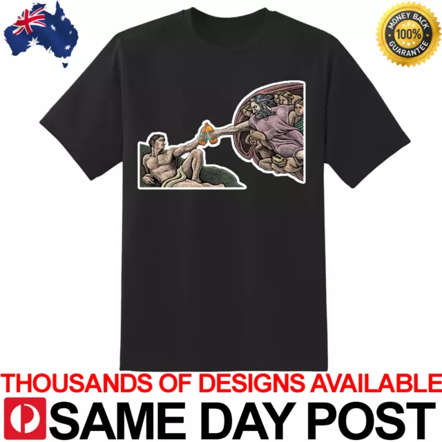 GODS GIFT Premium Black Shirt Cotton Tee Funny Aussie Sesh VB Victoria Bitter