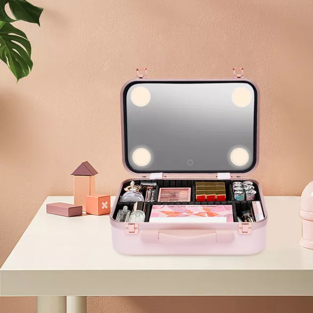 Make up Tragekoffer Beauty Case Box Kosmetik Organizer mit Lichtern & Spiegel