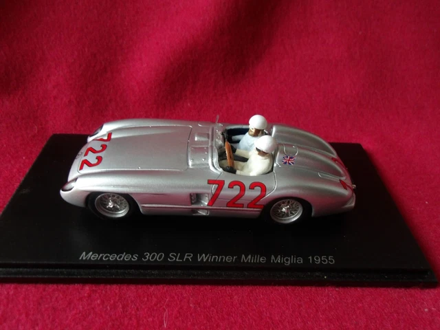 Mercedes 300 SLR 658 2ème Mille Miglia 1955 Juan Manuel Fangio Spark S5857 - Miniatures Autos Motos