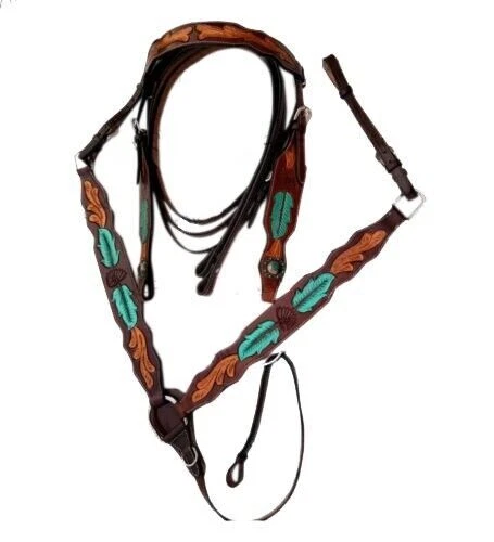 Poitrail Western Cuir Pour Cheval – Toutes Tailles Et Couleurs Sur Commande – NEUF
