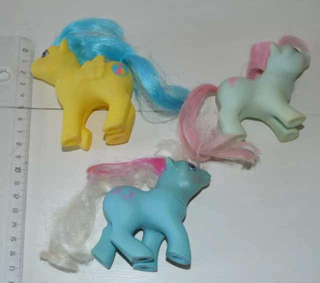 LOT 4 Mon Petit Poney MLP My Little pony bébé First Tooth G1 unicorn Vintage 80 3