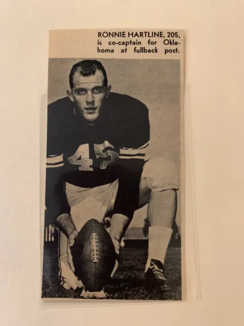Ronnie Hartline Oklahoma Sooners 1960 Sands Football Pictorial Co Panel 