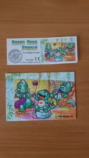 Ü-Ei Puzzle Dapsy Dino Family 1997 Ecke unten rechts mit BPZ