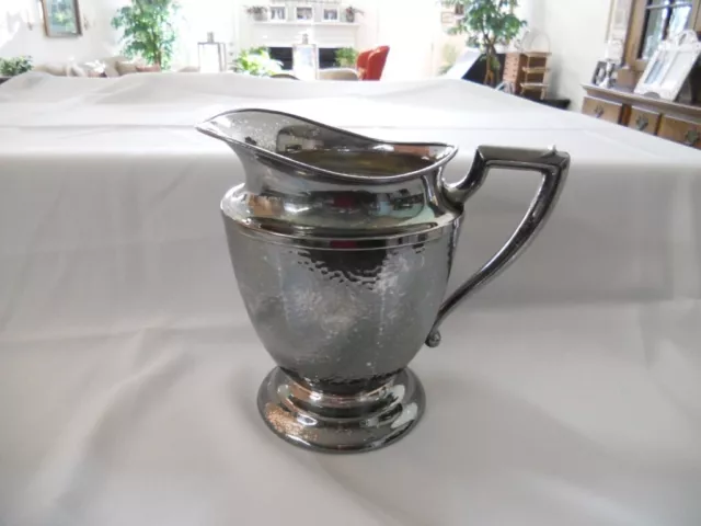 Nickel Silverpated  hammered water pitcher 429-66
