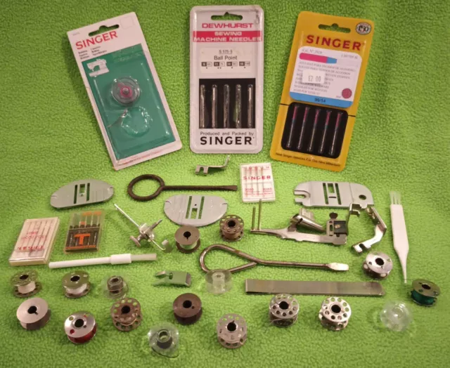 Job lot of sewing machine parts & accessories. Includes Singer & various others