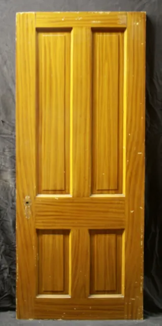 28"x74.5" Antique Vintage Old Victorian SOLID Wood Wooden Interior Door 4 Panels