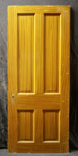 28"x74.5" Antique Vintage Old Victorian SOLID Wood Wooden Interior Door 4 Panels