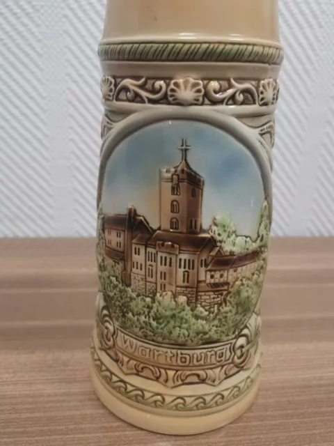 Sitzendorfer Porzellan Bierkrug Humpen Wartburg