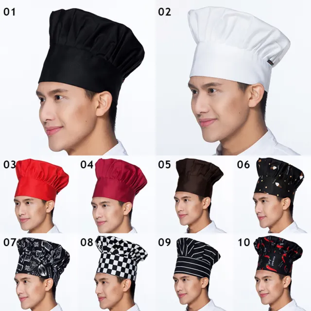 Professional Chefs Catering Hat Men Cap Cook Food Prep Kitchen Round High Hat