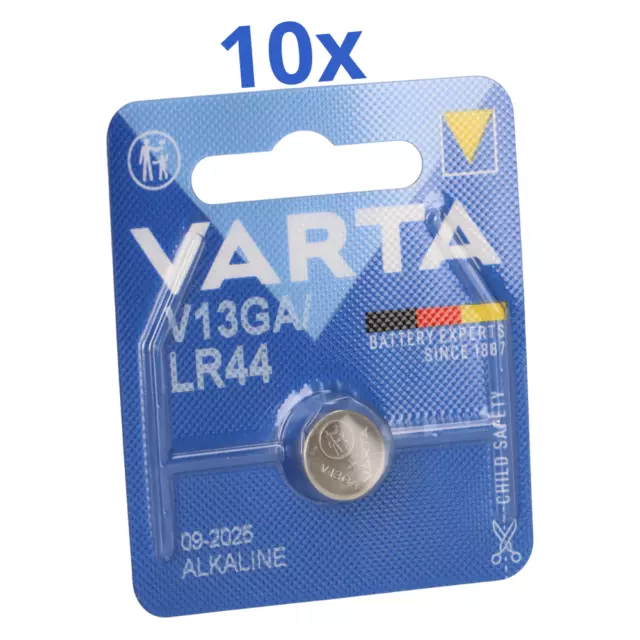 10x Varta Knopfzelle V 13 GA A76 LR 44 Alkaline 1,5 V Batterie