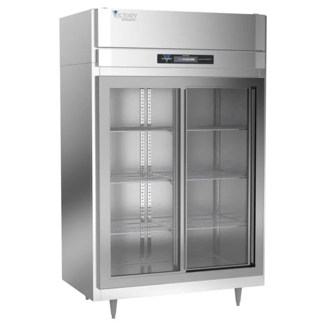 Victory DRSA-2D-S1-LD-HC 52" Two Section Reach-In Refrigerator w/ 2 Sliding F...