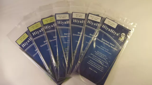 HiyaHiya Stainless Steel Circular Knitting needles, 0.7-7.5 mm, 80 cm/32"