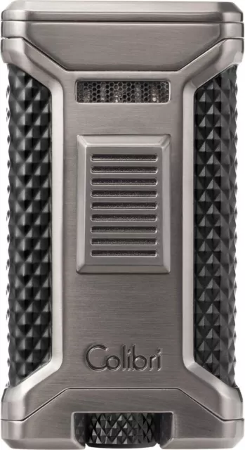 Colibri *Ascari* 3 Flame Jet Cigar Lighter / Gunmetal - Black + Cigar Punch