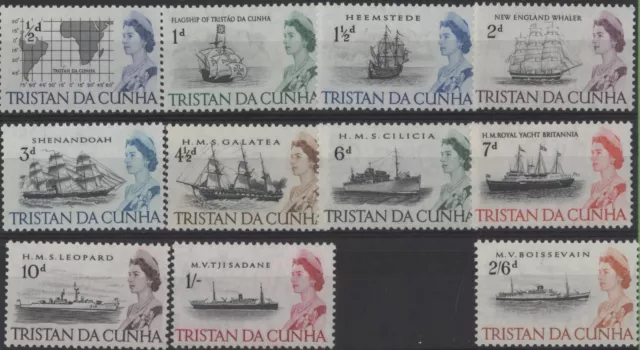 Tristan da Cunha 1965 Ships set to 2/6 (missing 1/6), mint MNH