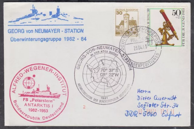FS Polarstern, Neumayer-Station, Überwinterung 1982/84. Schiffspoststpl. 23.4.83