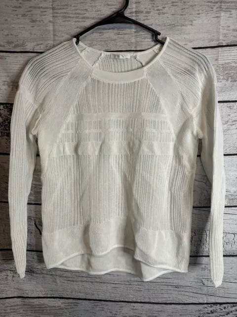 Helmut Lang White Static Jacquard Sweater Size P