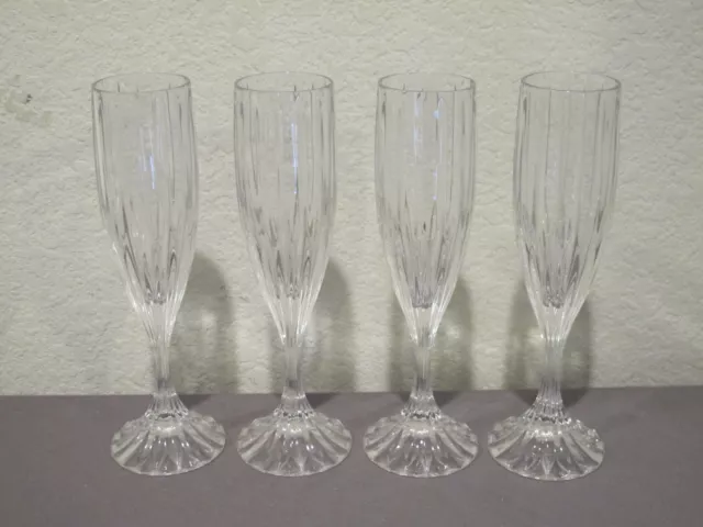 Set (4) Mikasa Crystal Park Lane Fluted Champagne Glasses