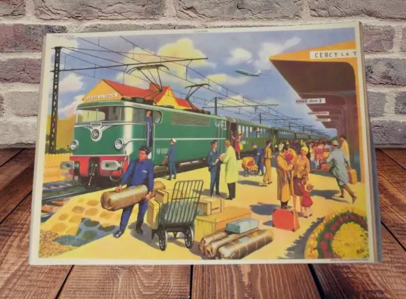 Card-Expo poster table set 30x42cm travel station Cercy la Tour BB 16037