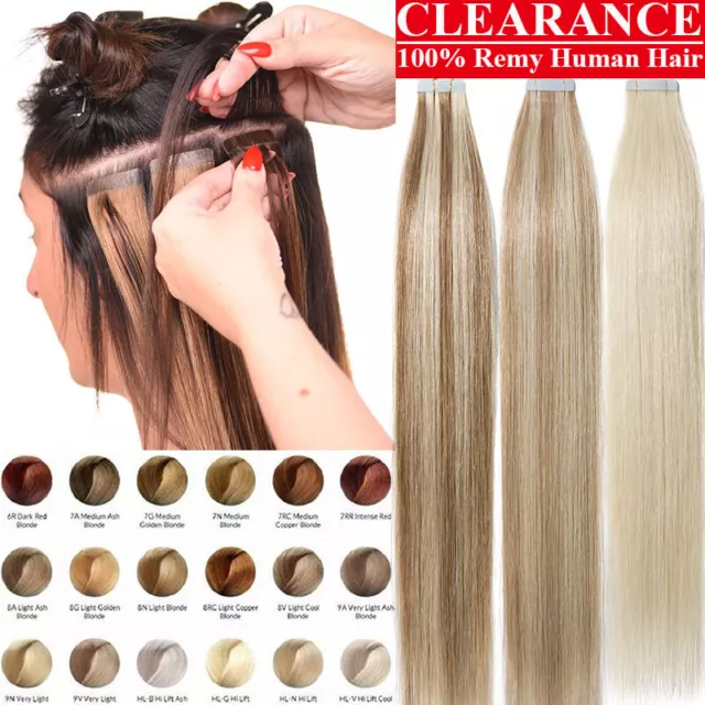 Invisible Tape Remy Echthaar Extensions Tape In HUMAN Haarverlangerung Skin Weft