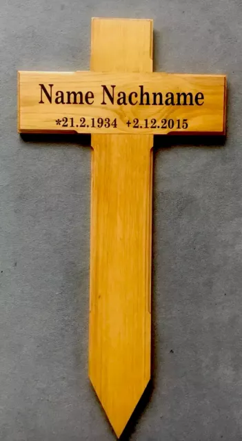 Grabkreuz , Holzkreuz , Straßenkreuz , Incl Beschriftung Nach Wunsch Ca. 81 cm