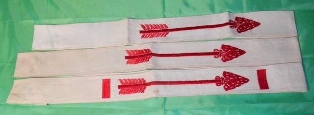Vintage Red Order of the Arrow White Boy Scout Sash 54" BSA 1960's embroidered