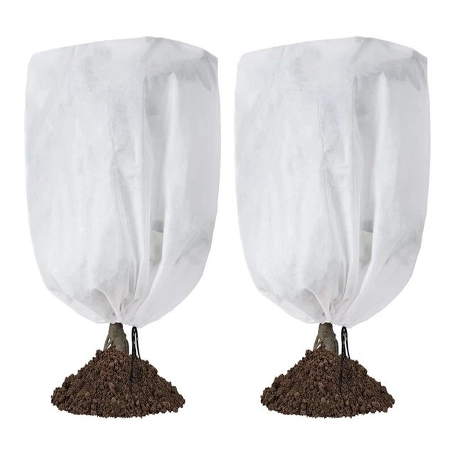 2PACK PLANT COVERS Freeze 42 x 45In, Frost Cloth Plants Drawstring