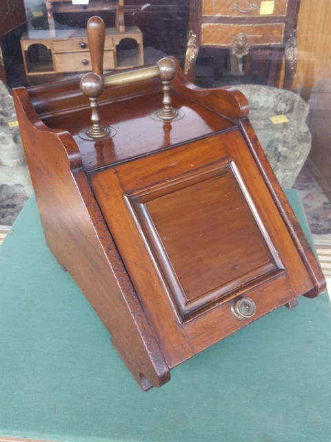 antique wooden coal scuttle