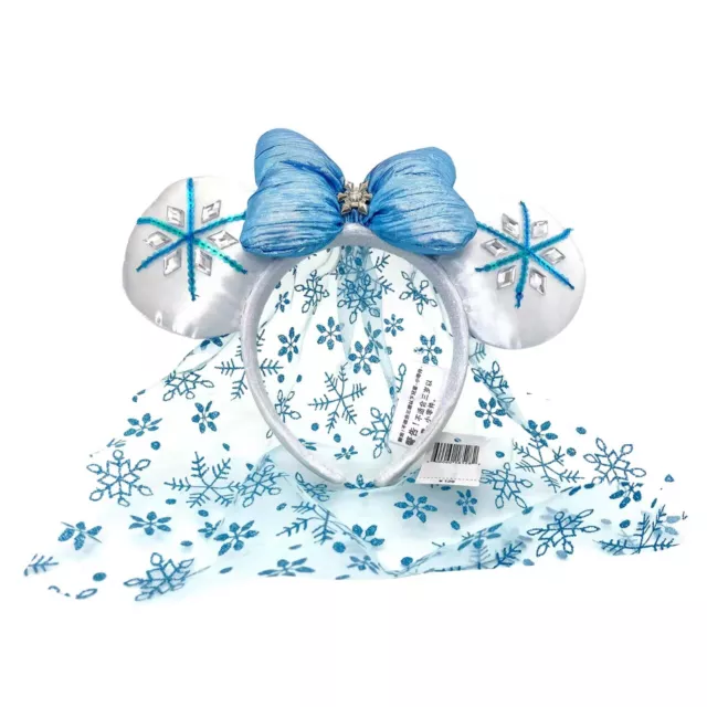 Disney Parks Elsa Snowflake Blue Minnie Mouse Ears Diamond Crystal Headband 2022