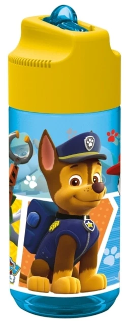 Paw Patrol, transparente Trinkflasche mit integriertem Strohhalm 400 ml | Stück