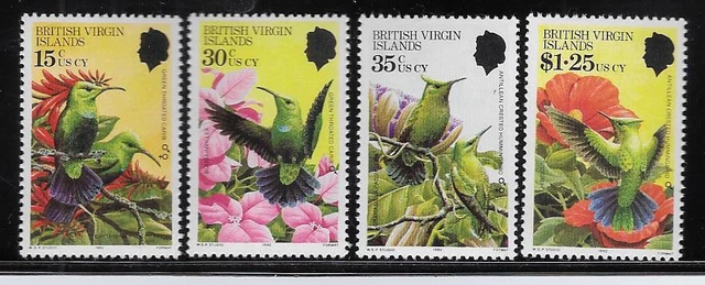British Virgin Islands 1982 Hummingbirds Set, MNH, Sc # 422-25, CV $5.50 - cw45T