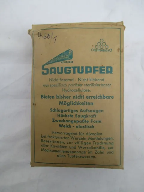 KETTENBACH Saugtupfer Keilform  Zahnmedizin Zahntechnik 1944-1955