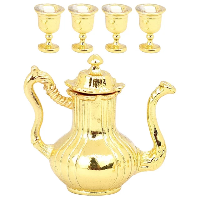 Alloy Child Mini Teapot Dollhouse Miniature Metal Kettle Coffee Cup