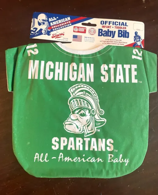 Adorable Ncaa Michigan State Spartans Football Jersey All American Baby Bib
