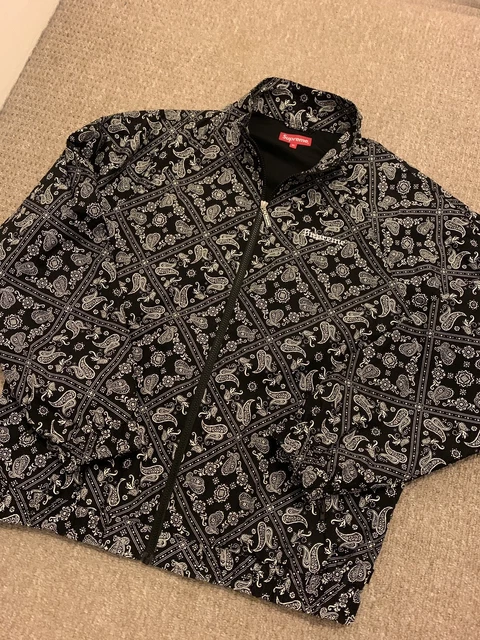 SUPREME BANDANA TRACK Jacket Black Size Extra Large Xl £465.70