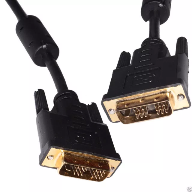 5m DVI-D Digital Monitor PC 18 + 1 pin Male to Male Cable Lead GOLD [006658]