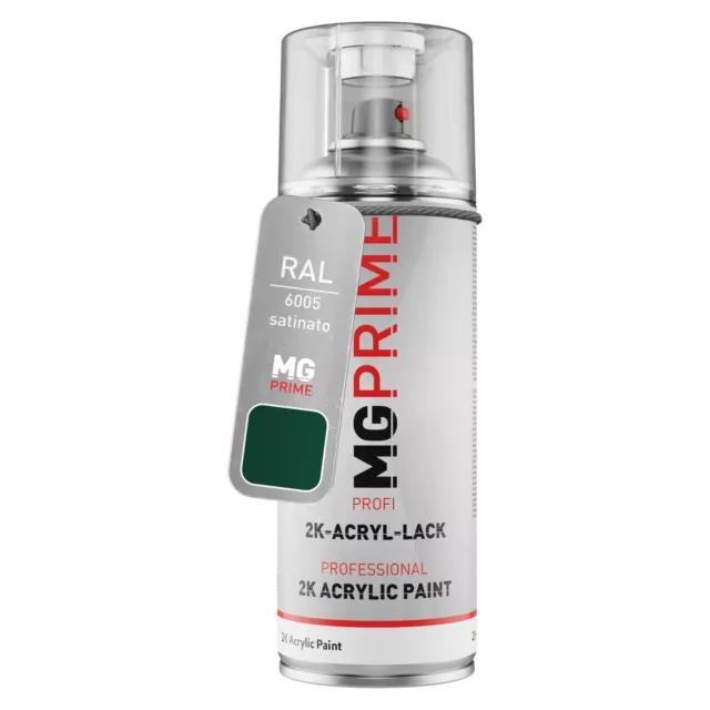 RAL 6005 Verde muschio satinato Bomboletta a spruzzo con acrilico 2K 400 ml