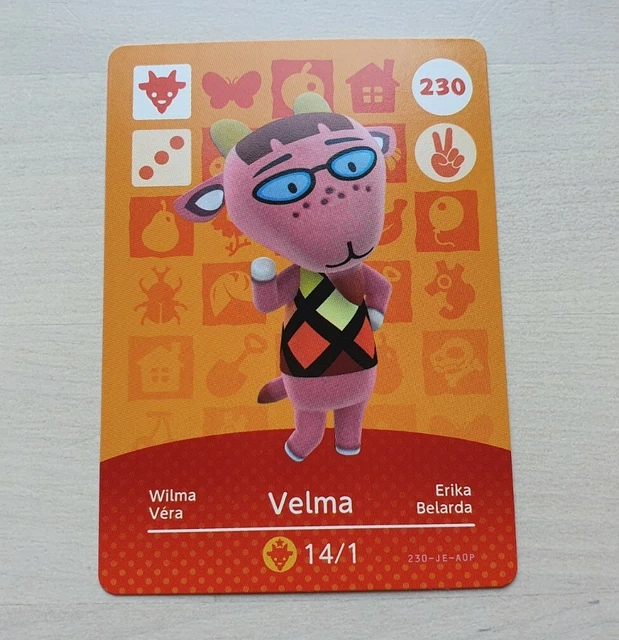 CARTE AMIIBO OFFICIELLE Velma 230 Animal Crossing Nintendo New Horizon