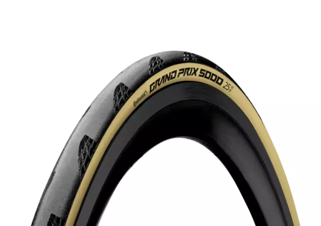 Continental GP5000 Clincher klappbarer Straßenreifen in schwarz/creme 700x25c