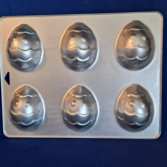 Vintage AMSCAN Easter EGG MINI CAKE PAN 6 Muffin Cupcake Mold Cookie Ornament