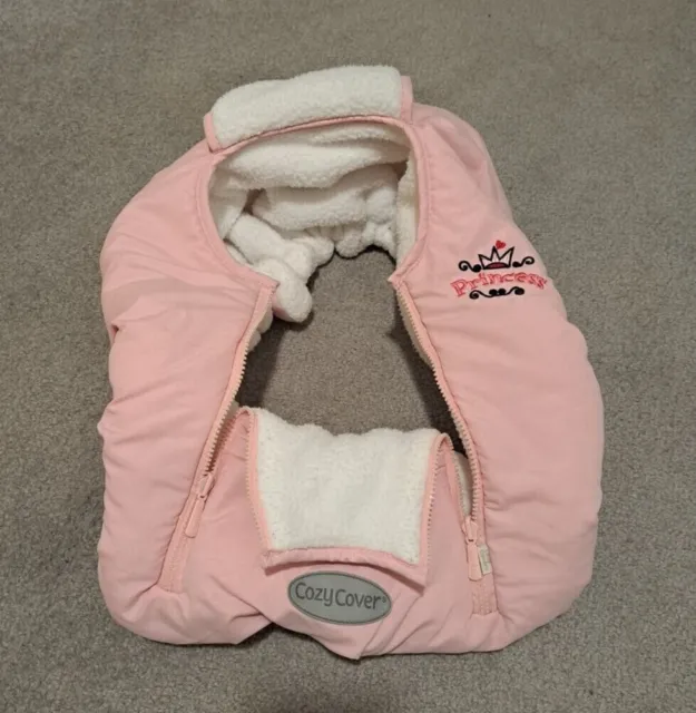 Cozy Cover Pink Princess Girl Infant Baby Car Seat Carrier Cover
