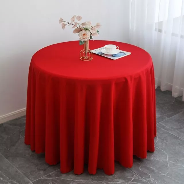 Decoration Table Cloth Round Cover Polyester Solid Colour Hotel Banquet Party 2