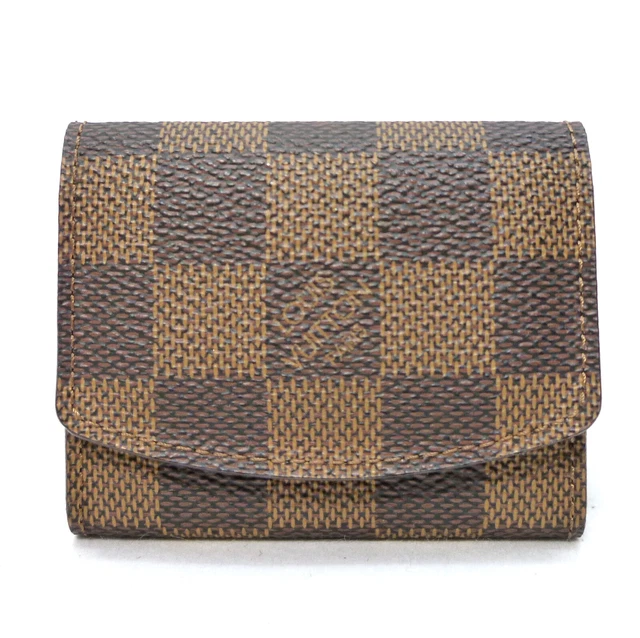 Authentic LOUIS VUITTON Cufflinks Case M64675 Damier Ebene Canvas #36632318