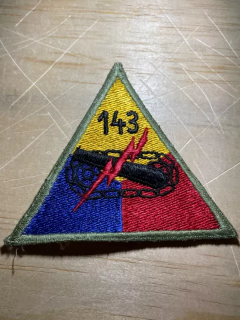 WWII/1950s/60s? US ARMY PATCH-143rd ARMORED DIVISION-ORIGINAL VARIANT BEAUTY!