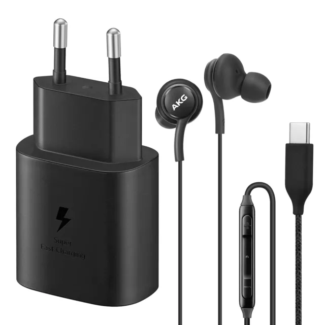 Starter Pack Chargeur secteur USB-C + Écouteurs filaires USB-C noir Samsung Noir