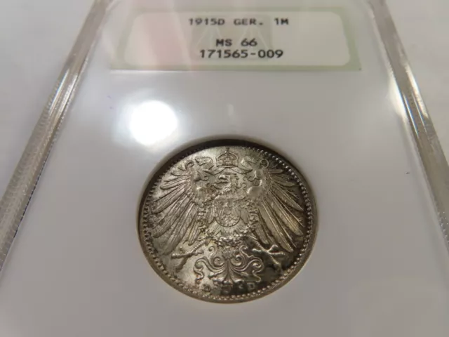 S40 Germany Empire 1915-D Mark NGC MS-66 Old Fatty Holder