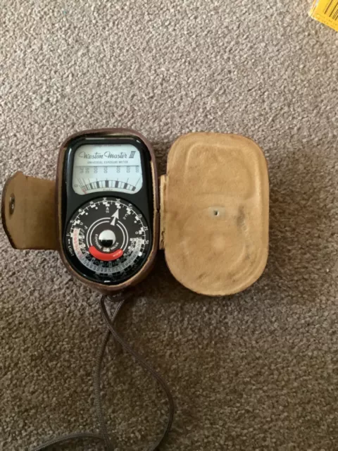 Sangamo Weston Master III Model S141-3 Exposure Light Meter + Case