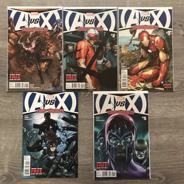 Lot of 5 Marvel Comics: A vs. X: CONSEQUENCES, #s 1-5, 2012  LB2