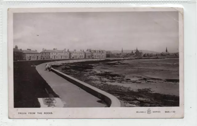 TROON FROM THE ROCKS: Ayrshire postcard (C82641)